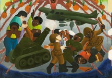 a portion of a painting by the Haitian artist Jacques-Richard Chéry which belongs to Maple Grove United Church.