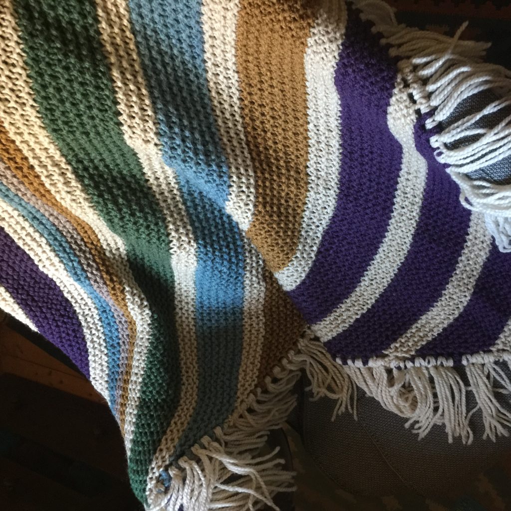 A knitted shawl