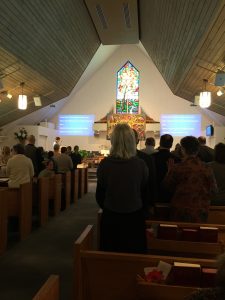 Maple Grove United Church - the congregation in the Sanctuary