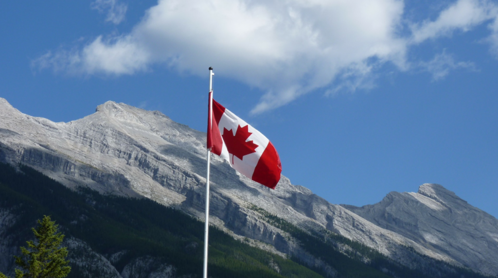 Mountains & Canadian Flag
