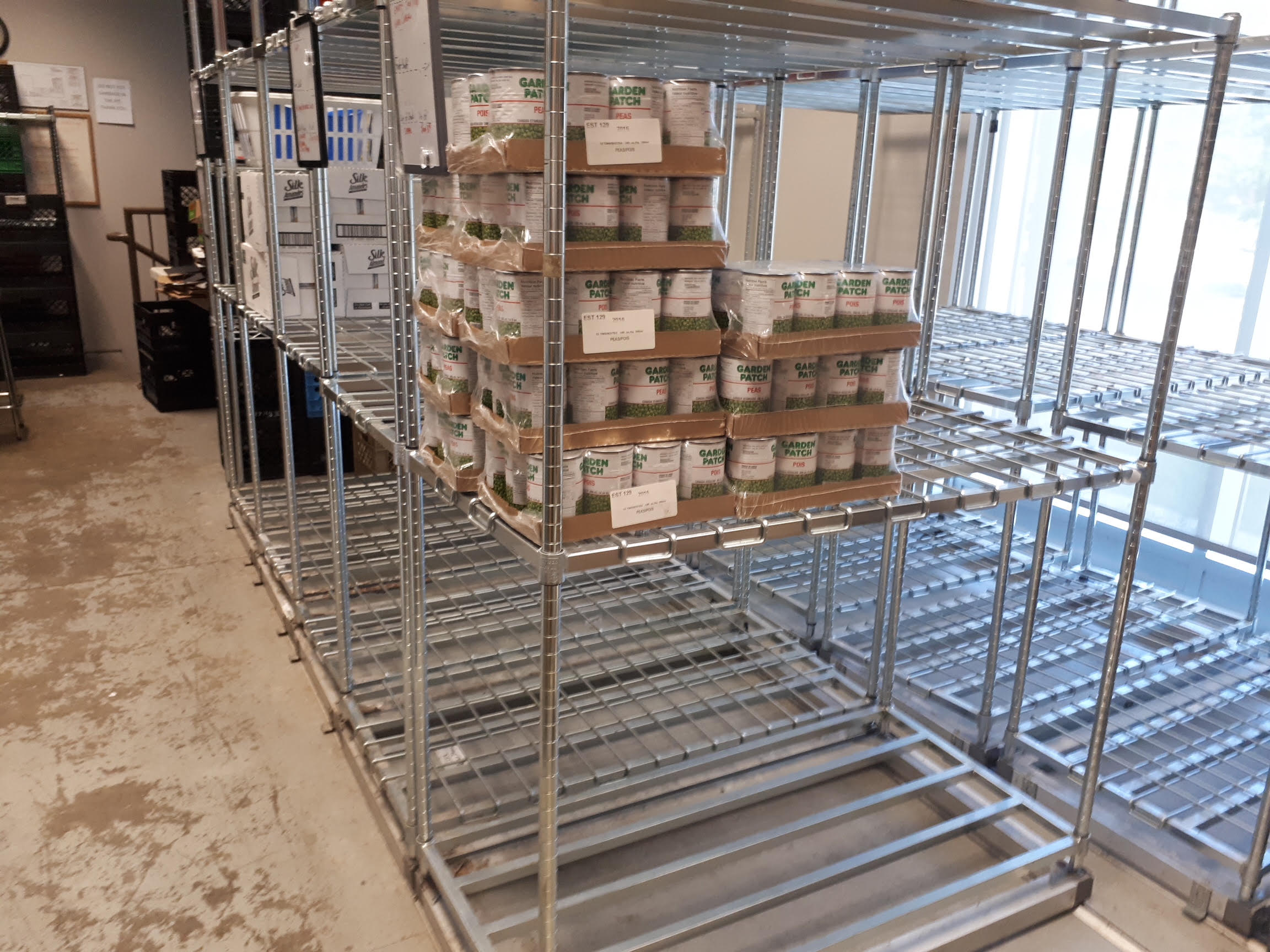 Empty shelves in the Kerr Street Food Bank
